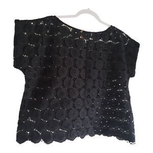 Ruby Rd. Black Lace Eyelet Blouse